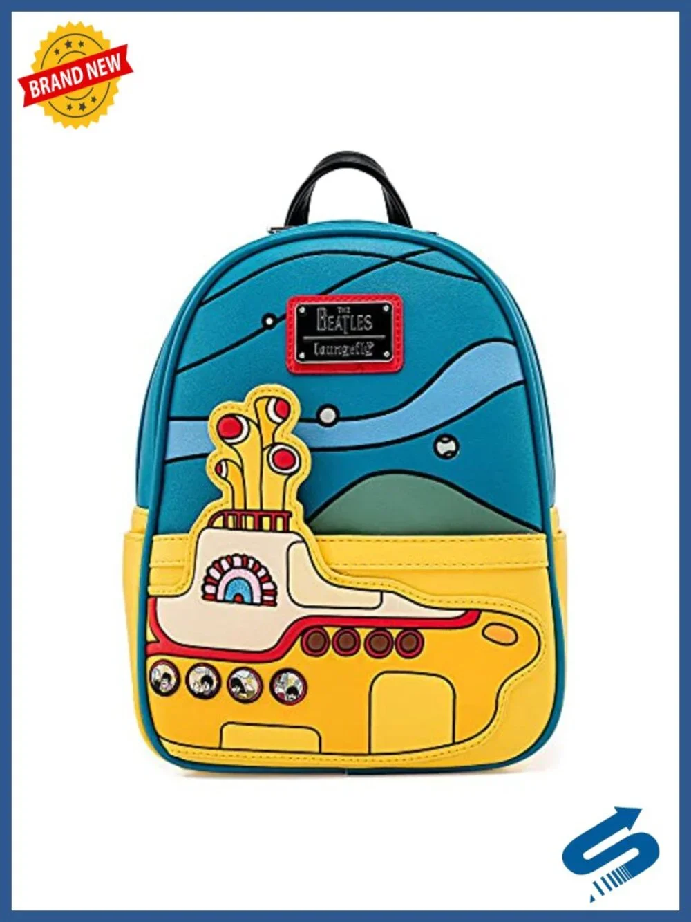 The Beatles Yellow Submarine Loungefly Double Strap Shoulder Bag Faux Leather